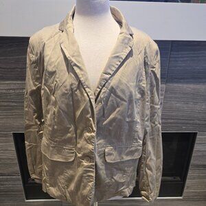 George Plus Tan Button-Down Blazer - Size 2X